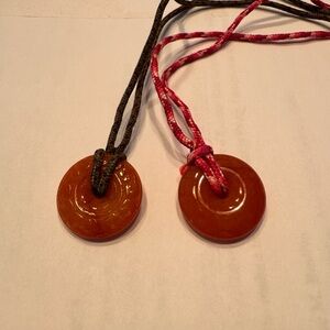 Orange Jadeite Pendants